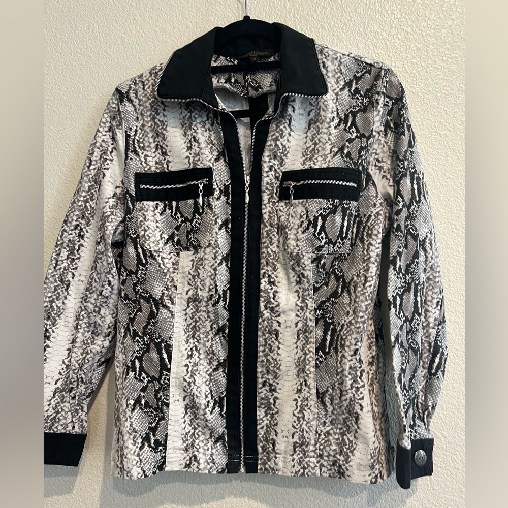 Christine Phillipe Snake print zipper accent‎ jacket
